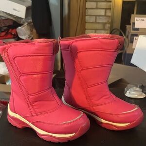 Lands End Hot Pink Winter Snow Boots with White Trim, Size 3M